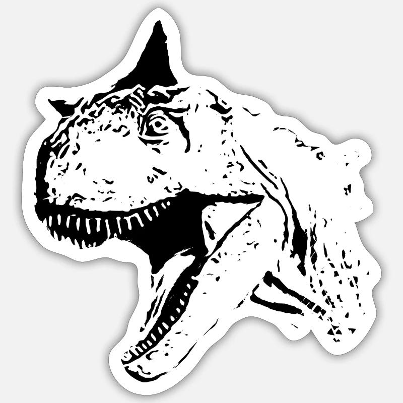 Carnotaurus - Sticker taille S (10 x 10 cm) - blanc mat