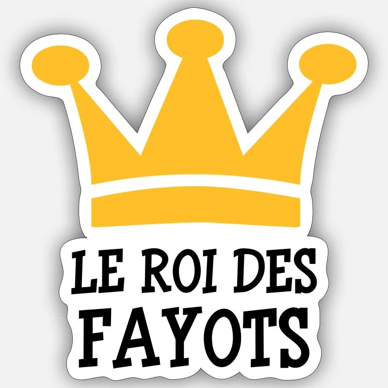 Le Roi des Fayots - Sticker Größe S (10 x 10 cm) - Mattweiß