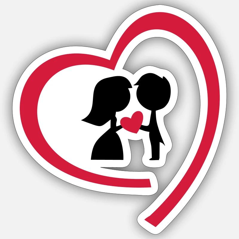 wedding day - Sticker size S (10 x 10 cm) - white matte
