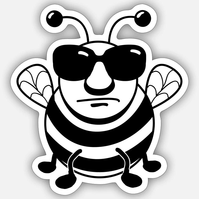 sunglasesbee - Sticker taille S (10 x 10 cm) - blanc mat