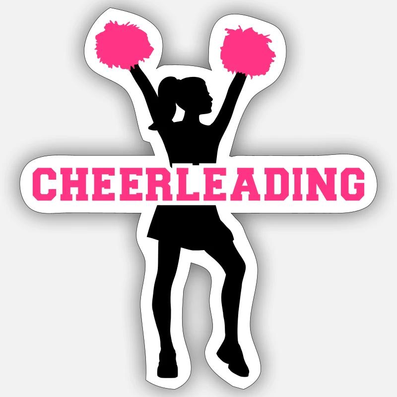 Cheerleading - Sticker taille S (10 x 10 cm) - blanc mat
