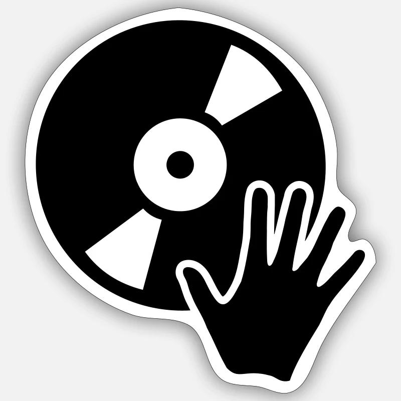 DJ - Sticker Größe S (10 x 10 cm) - Mattweiß