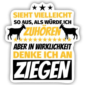 Chèvre rigolote disant cadeaux d'amoureux de chèvre - Sticker taille S (10 x 10 cm) - blanc mat - Devant