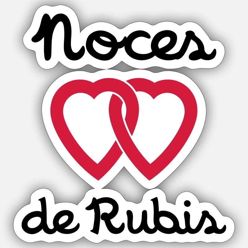 Noces de Rubis Sticker taille S (10 x 10 cm)