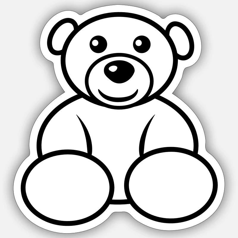 Jouet Teddy gentil bébé - Sticker taille S (10 x 10 cm) - blanc mat
