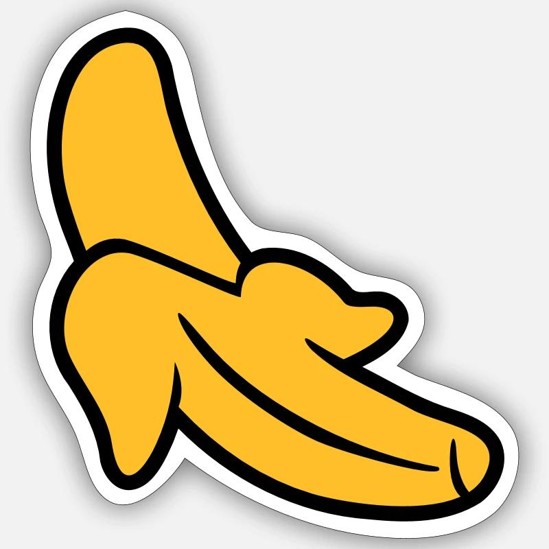 Banane - Sticker taille S (10 x 10 cm) - blanc mat