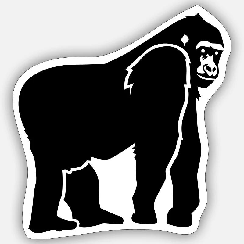 Gorille - Sticker taille S (10 x 10 cm) - blanc mat