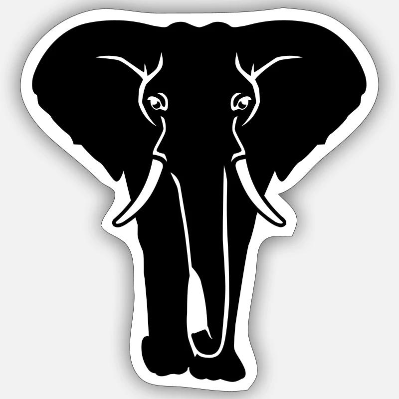 Elephant - Sticker taille S (10 x 10 cm) - blanc mat