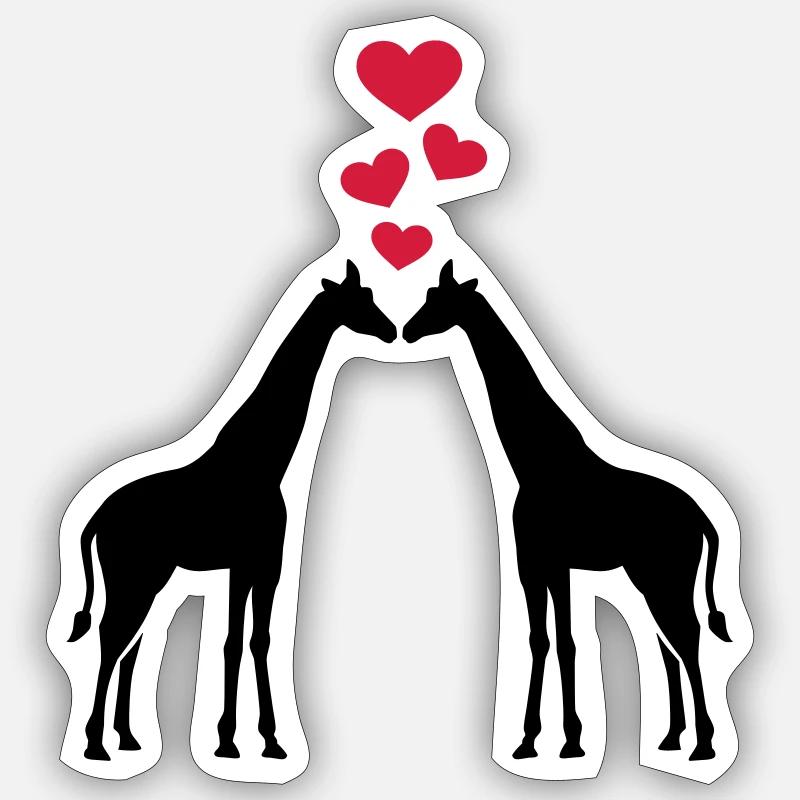 Giraffe - Sticker Größe S (10 x 10 cm) - Mattweiß