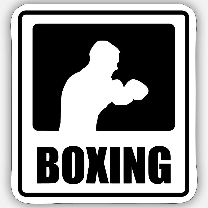 Boxing - Sticker taille S (10 x 10 cm) - blanc mat