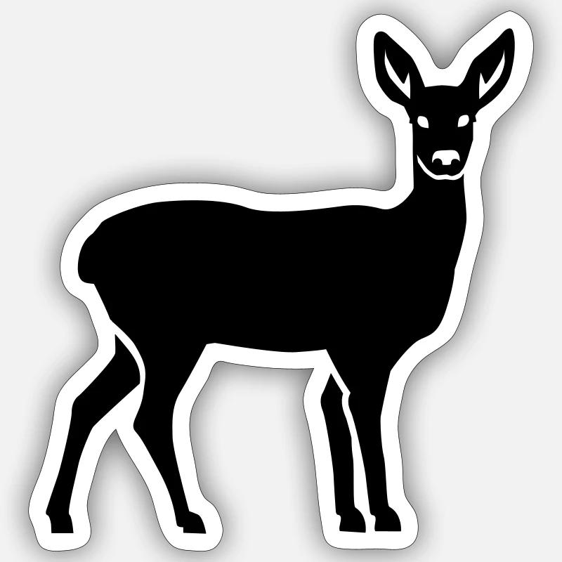 Deer - Sticker size S (10 x 10 cm) - white matte
