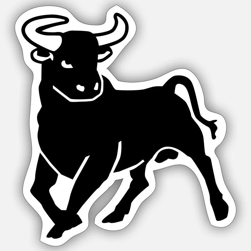 Bull - Sticker size S (10 x 10 cm) - white matte