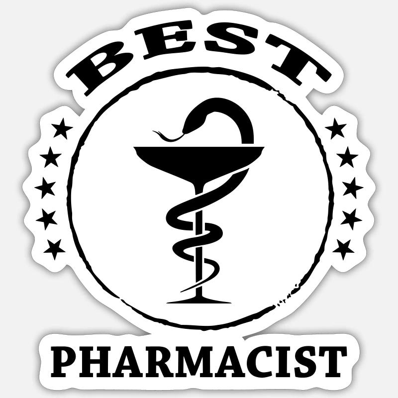 Best Pharmacist - Sticker Größe S (10 x 10 cm) - Mattweiß