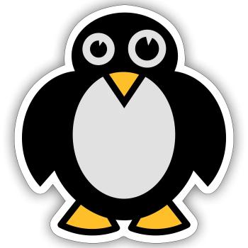 Lustiger Pinguin - Sticker Größe S (10 x 10 cm) - Mattweiß - Vorne