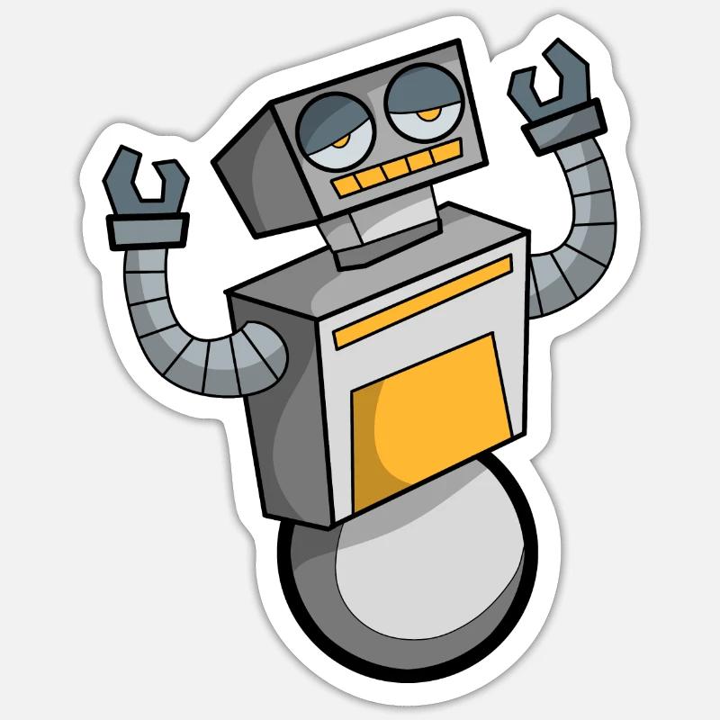 Roboter Sticker Größe S (10 x 10 cm)
