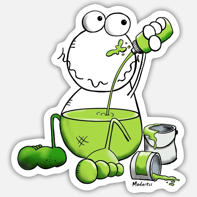 Grenouille Couleur - Sticker taille S (10 x 10 cm) - blanc mat