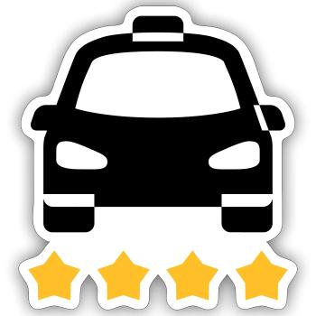 Taxi - Sticker taille S (10 x 10 cm) - blanc mat - Devant