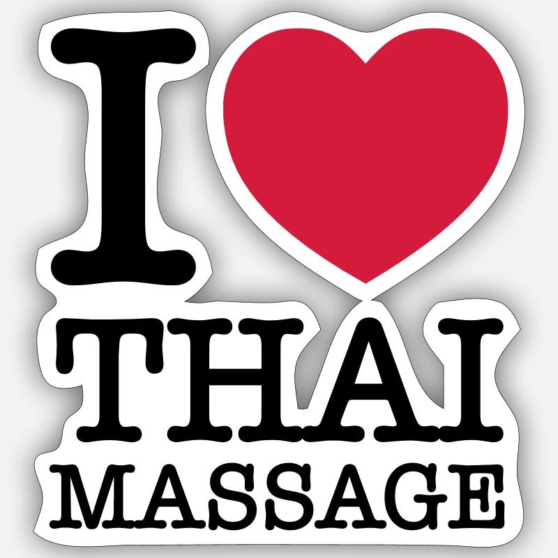I (Heart) Thai Massage - Sticker size S (10 x 10 cm) - white matte