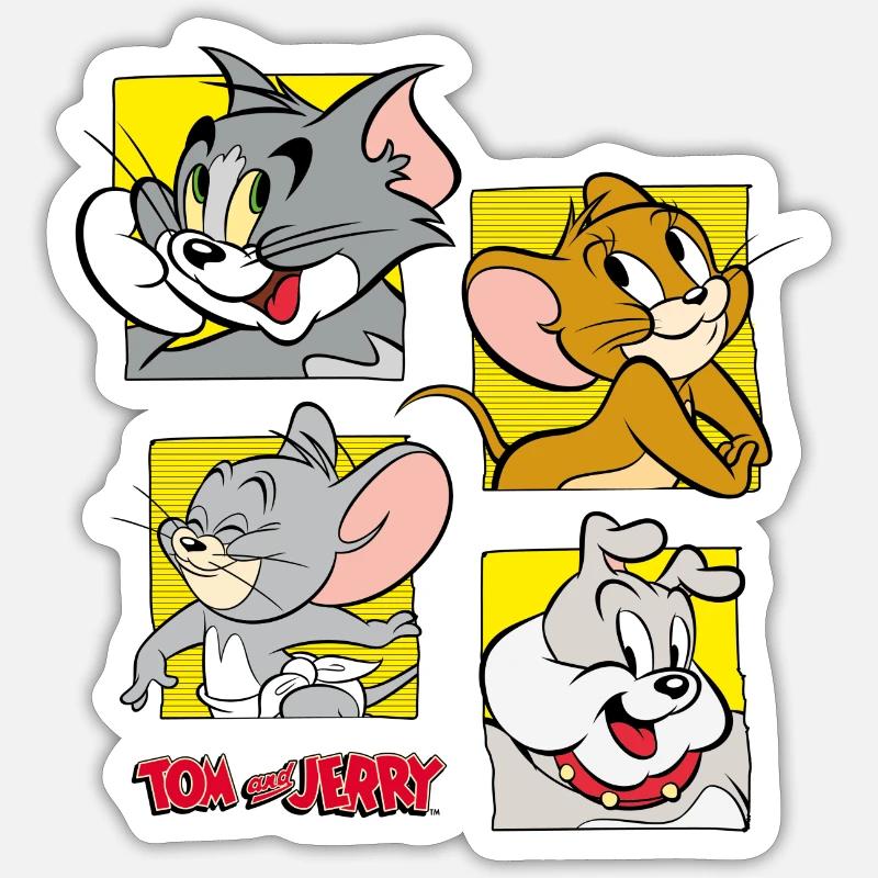 Tom et Jerry Charactères Sticker taille S (10 x 10 cm)