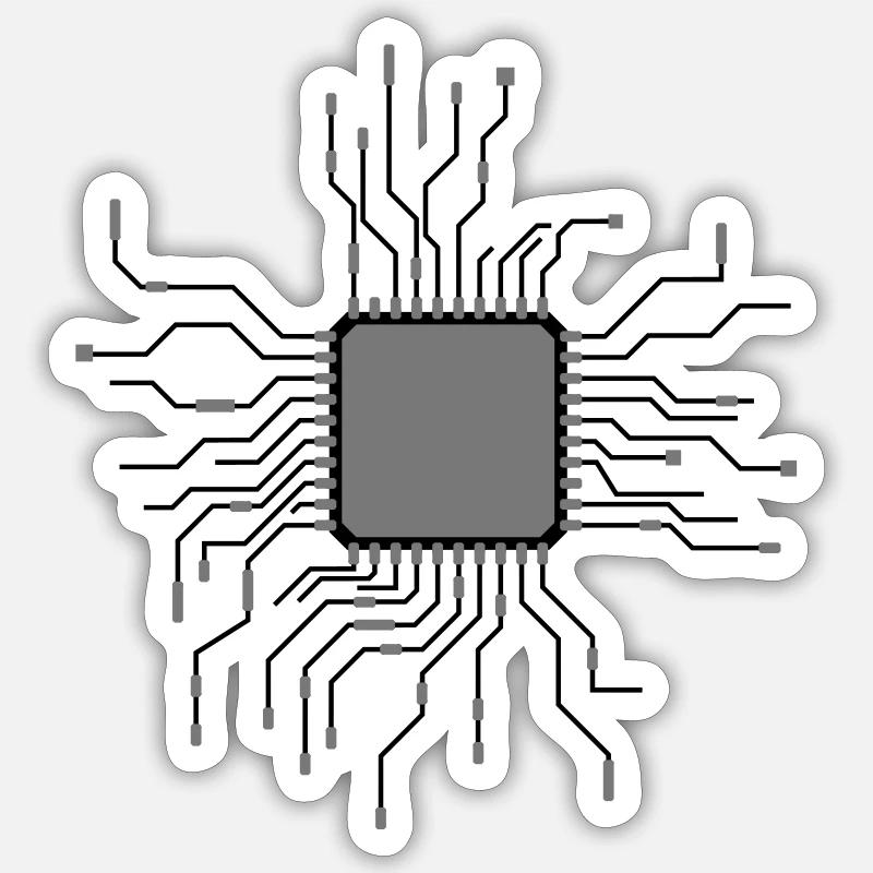 cpu leitungen draht verkabelung computer nerd desi Sticker Größe S (10 x 10 cm)