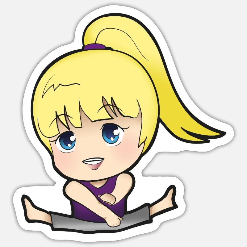 Chibi Anime Manga Splitkick - Sticker size S (10 x 10 cm) - white matte