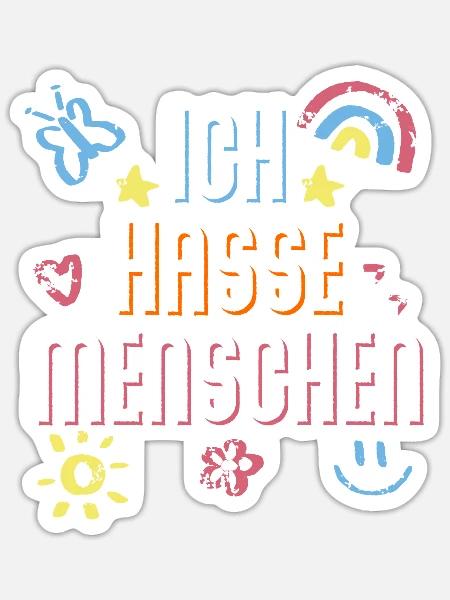 I HATE PEOPLE - Ich hasse Menschen - Geschenk Idee - Sticker Größe S (10 x 10 cm) - Mattweiß