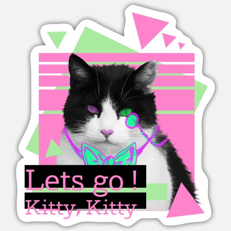 Lets go kitty, kitty - Sticker Größe S (10 x 10 cm) - Mattweiß