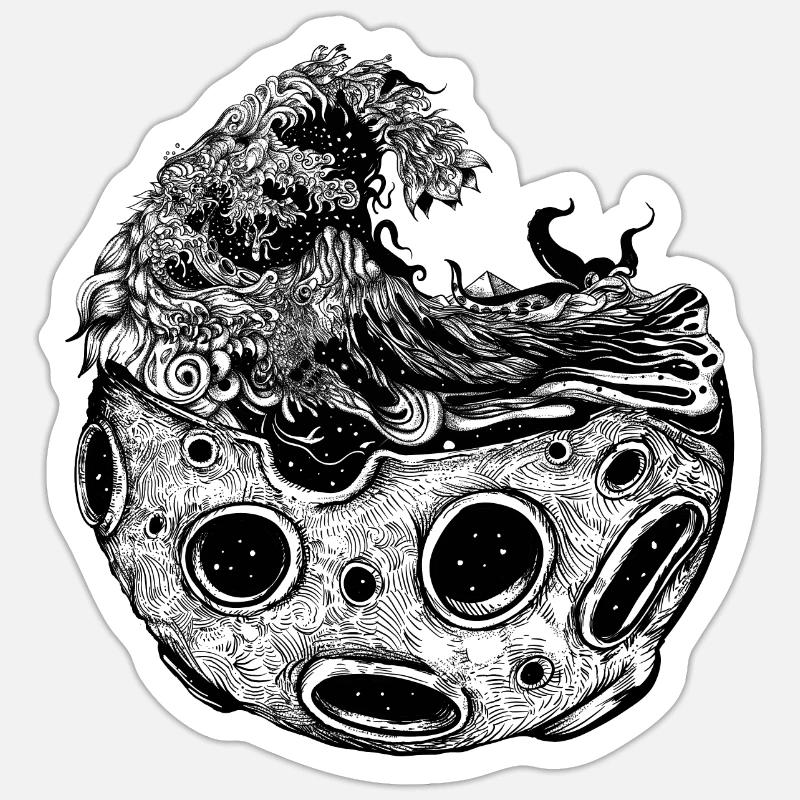 Moon wave Sticker size S (10 x 10 cm)