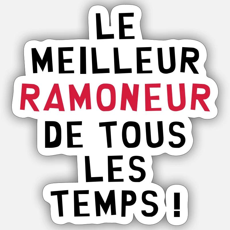 Ramoneur / Ramoner / Cheminée / Artisan - Sticker taille S (10 x 10 cm) - blanc mat