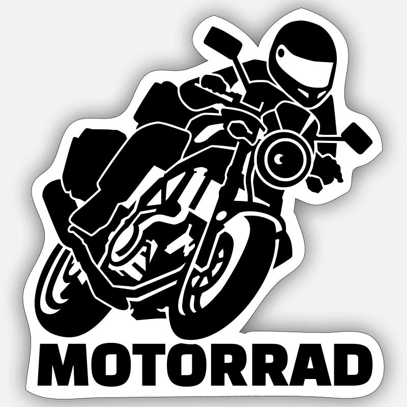 Motorrad - Sticker Größe S (10 x 10 cm) - Mattweiß