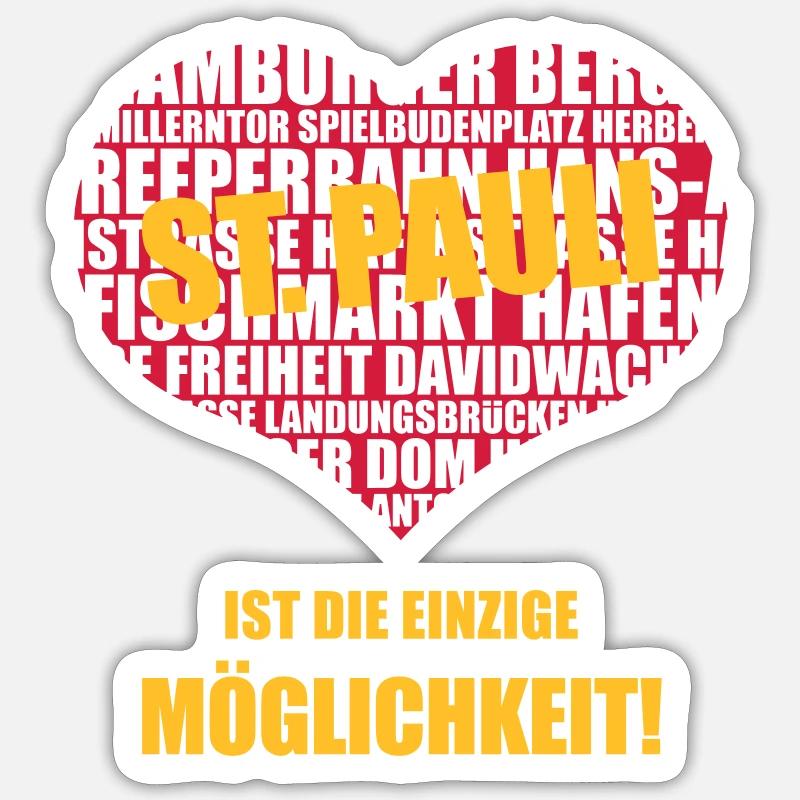 St. Pauli Ist Die Einzige Möglichkeit! (2C) - Sticker Größe S (10 x 10 cm) - Mattweiß