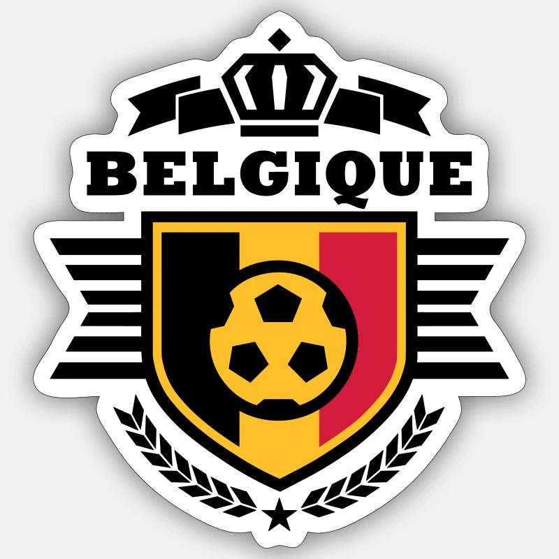 Belgique (België) blason - Sticker taille S (10 x 10 cm) - blanc mat