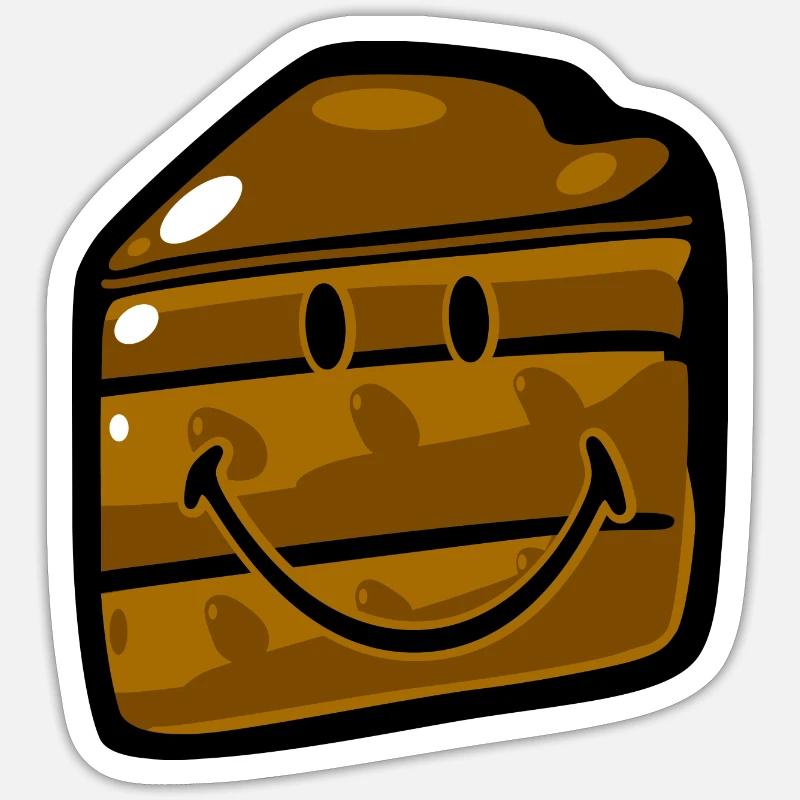Smiley Cake Slice - Sticker taille S (10 x 10 cm) - blanc mat