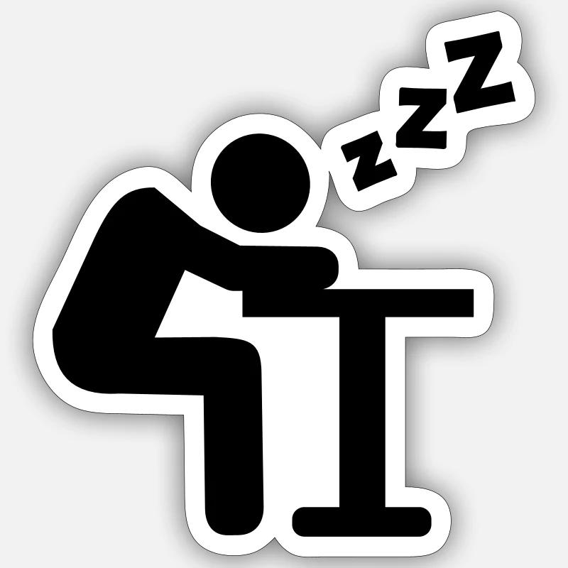 Sleeping - Sticker size S (10 x 10 cm) - white matte
