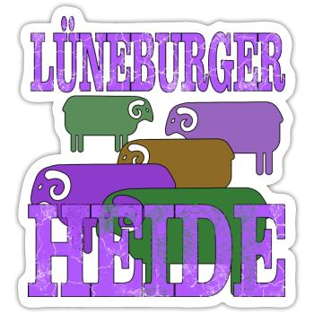 Lüneburger Heide Motiv - Sticker Größe S (10 x 10 cm) - Mattweiß - Vorne