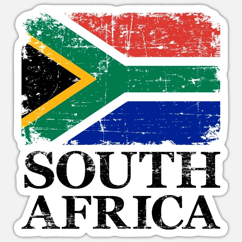 Afrique du Sud - Sticker taille S (10 x 10 cm) - blanc mat