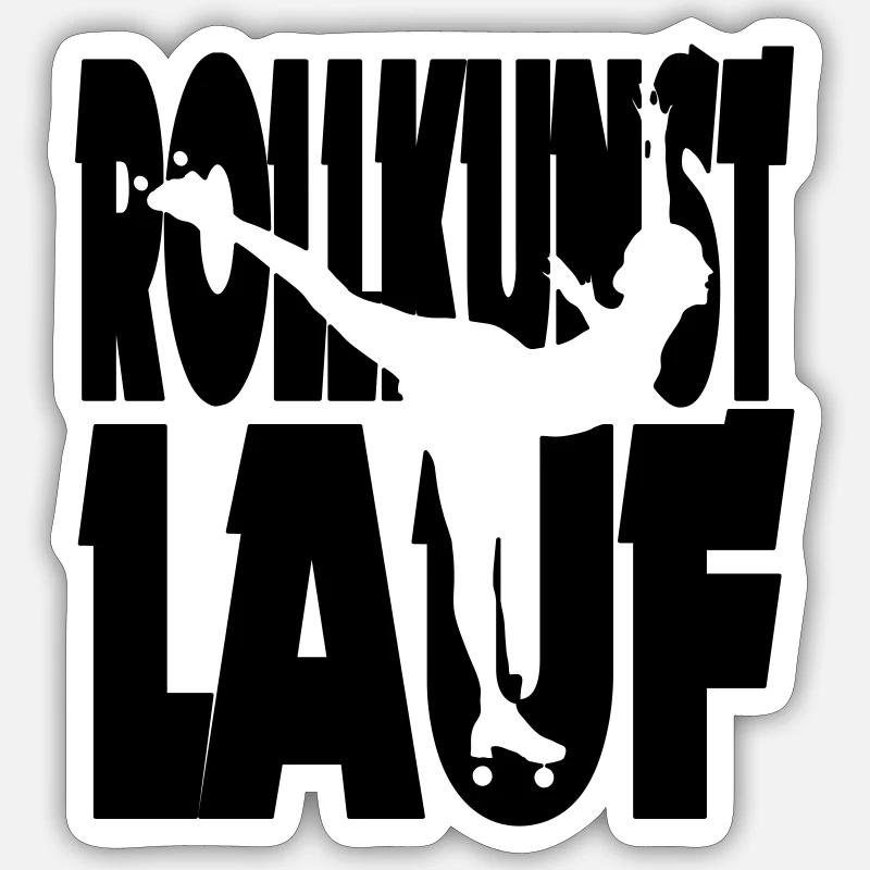 Rollkunstlauf Schnitt 1 - Sticker Größe S (10 x 10 cm) - Mattweiß