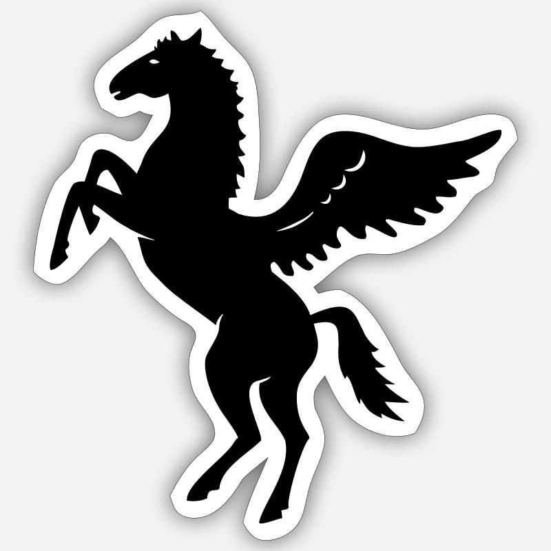 pegassus - Sticker taille S (10 x 10 cm) - blanc mat
