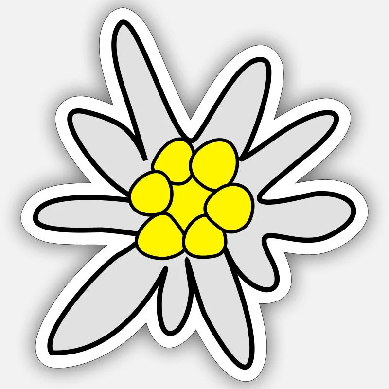 Edelweiss, fleur Sticker taille S (10 x 10 cm)