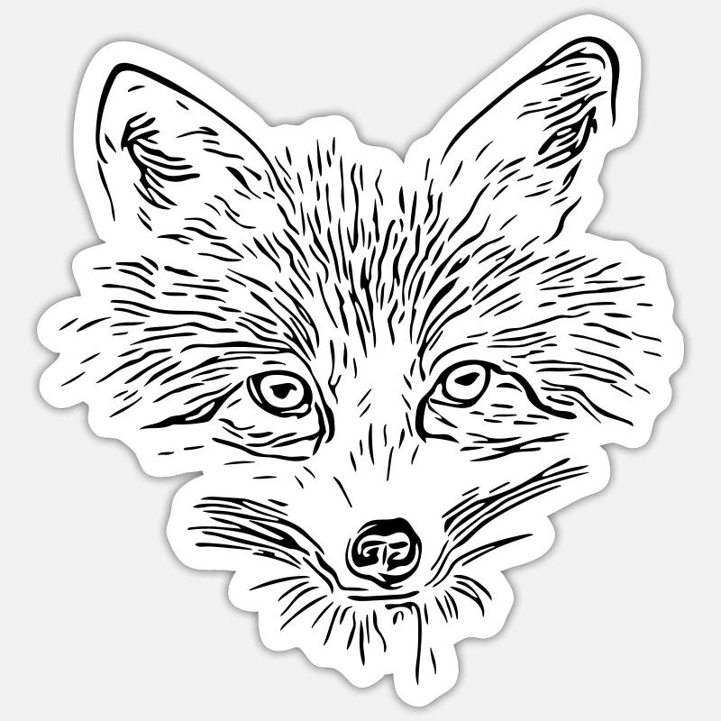 Fuchs Gesicht - Fox Face Sticker Größe S (10 x 10 cm)