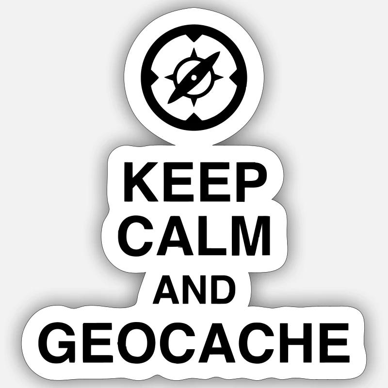 Geocaching / Geocacher / Compass / GPS - Sticker size S (10 x 10 cm) - white matte