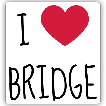 Bridge Card game Kartenspiel Jeu de cartes - Sticker size S (10 x 10 cm) - white matte - Front