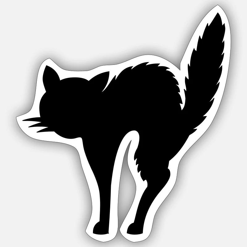 erschreckte Katze Sticker Größe S (10 x 10 cm)