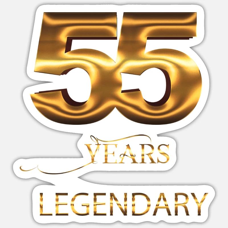 55. Geburtstag - Sticker Größe S (10 x 10 cm) - Mattweiß