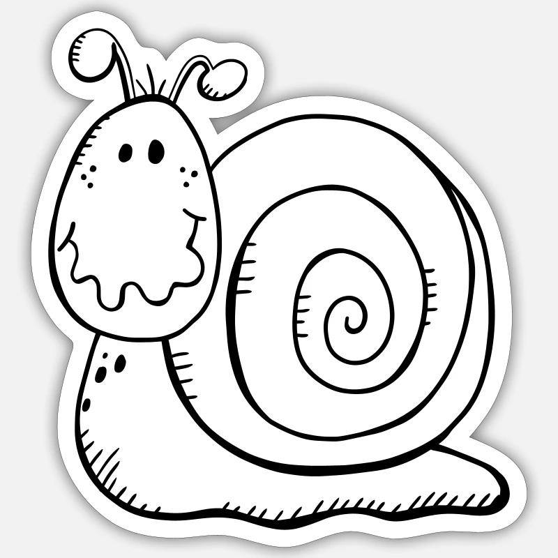 Escargot drôle - Sticker taille S (10 x 10 cm) - blanc mat