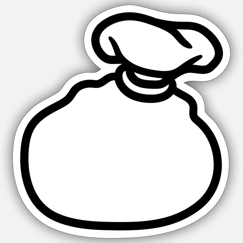 petit sac noël - Sticker taille S (10 x 10 cm) - blanc mat