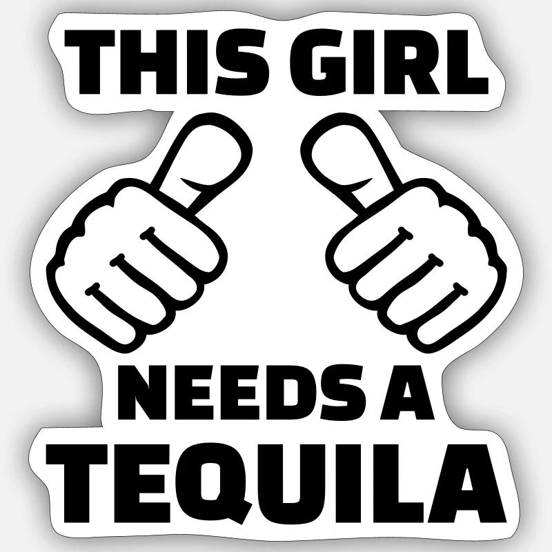 Tequila - Sticker size S (10 x 10 cm) - white matte