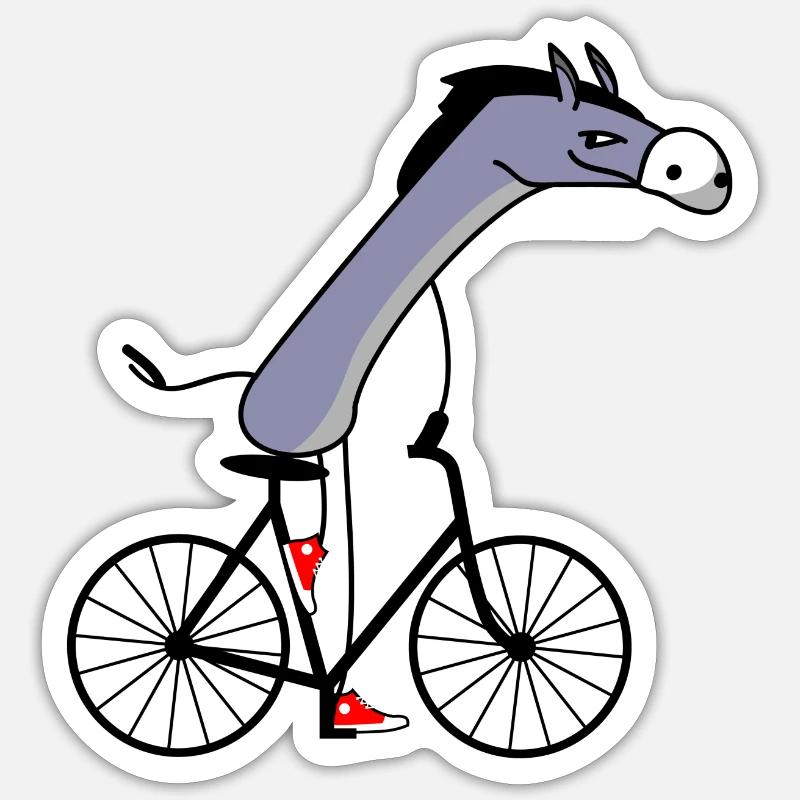 Bicycle donkey Sticker taille S (10 x 10 cm)