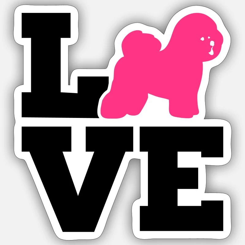 Bichon Frise - Sticker Größe S (10 x 10 cm) - Mattweiß