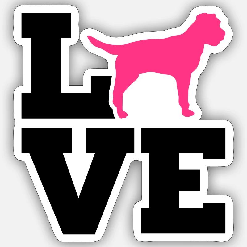 Border Terrier - Sticker Größe S (10 x 10 cm) - Mattweiß